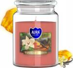 AURA Bispol illatgyertya vanília és borostyán illattal, üvegben, 100 óra (Świeca Zapachowa Zapach Wanilii I Bursztynu)