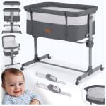 Nukido Összecsukható Utazó Kiságy Gyermekeknek, Rácsos Ágy, Matrac, Kerekek, 0-5 hónapos korig, 9 kg (724303)