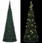 vidaXL Műkarácsonyfa füzérrel és fényekkel, zöld, 180 cm (321524)