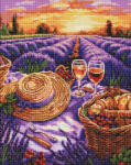 Ideyka Set goblen cu diamante, cu sasiu, Orizont violet, 40x50 cm (AMO8182)