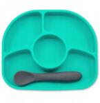 Bblüv Tányér rekeszekkel és kanállal Yümi, kék, bblüv (B0153-A)