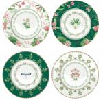 Domdekoracji 4 db-os tányér szett 19 cm desszertes tányér virág motívum színes ajándék (880-8848)