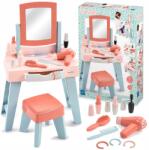 Ecoiffier Fésülködőasztal Ülőkével gyerekeknek Tükörrel és Fénnyel 11 kiegészítő (1819)
