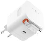 FIXED GaN hálózati töltő 2xUSB-C támogatással Pd 3.0 kábellel 65W fehér (FIXCG65R-2C-WH)