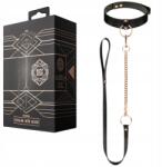 Rosy Gold Fekete műbőr nyakörv és póráz láncon Rosy Gold (8719934017054)