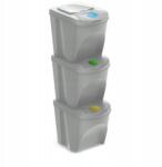 Prosperplast Szelektív Hulladékgyűjtő Kosár Készlet 3x25L Prosperplast Sortibox hamuszürke (IKWB25S3-427C)