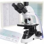 Techrebal Biológiai Mikroszkóp 1000x Trinokuláris Sztereoszkópikus 25DB-OS Minta Készlet (ZESTAW-6CAA-1068B)