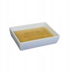 Rodeno Fehér Szappantartó Bambusz Fürdőszobái Szappantartó Lefolyóval (ROD9476)