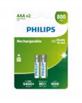 Philips AAA 1.2V 800mAh akkumulátor, telefonhoz, fülhallgató (R03B2A80/10)
