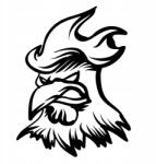  Autós matrica dühös kakas 11cm x 15cm