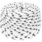 VidaXL Fonott vitorlás zsinór, fehér, 10mm x 25 m, poliészter (8720287130505)