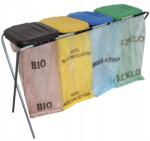 PAKO Szeméttároló állvány 4 rekeszes, válogatáshoz, strapabíró, 120 literes (Stelaż Do Segregacji Śmieci 4 Stanowiskowy)