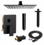 Sannit Fekete Mennyezeti Falsík Alatti Zuhanyszett Esőztetővel 20 CM Sannit (ZP224424)