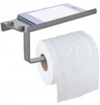 Rodeno Ezüst Színű Wc Papír Tartó Polccal, Praktikus És Tartós (ROD9032)