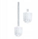 Rodeno Wc Kefe, Toalett Kefe Fürdőszobába, Ezüst Nyél, Fehér Fej, Acél (ROD8066)