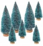 Korbi 7 Db-os Műhó Hatású Karácsonyfa Szett Karácsonyi Dekoráció 5CM 8.5CM (Korbi ZESTAW 7 CHOINEK Z EFEKTEM ŚNIEGU)