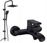 INVENA Siros Kádtöltő Csaptelep Esőztető Fekete (BERG + BW-90-004)