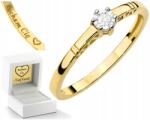ZŁOCISTO Arany Gyűrű Brilláns Kővel 585 Arany Ingyenes Gravírozás Ajándék (DLA DZIEWCZYNY NARZECZONEJ) - allegro - 123 815 Ft