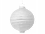 Party Deco LED-es papír lampion Fehér 30cm Esküvői áldozás Kerti dekoráció (LAO30-008)