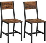 VASAGLE Étkezőszék 2 darabos készlet, Rusztikus Barna és Fekete (LDC092B01V1)