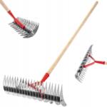 Kadax Aerator Kézi Talajlazító Kétoldalas Fém Areator Nyéllel (K690)