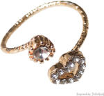 Xuxa Arany színű köves bizsu gyűrű tekeredős