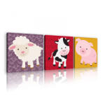 Consalnet Vászonkép 3 darabos, Állatok, 3 db 25x25 cm méret (C5-11622S13)