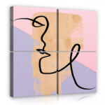 Consalnet Vászonkép 4 darabos, Line art - Arc 50x50 cm méretben (C5-14062S20)