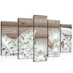 Consalnet Vászonkép 5 darabos, Levél minta a fa padlőn 100x60 cm méretben (C5-10136S17)