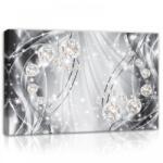 Consalnet Szürke gyöngyös absztrakt, vászonkép, 60x40 cm méretben (C5-10406O4)