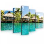 Consalnet Vászonkép, 5 darabos, Bungalók 170x100 cm méretben (C5-10228S4A)