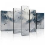 Consalnet Vászonkép, 5 darabos, Farkasok a ködben 170x100 cm méretben (C5-12395S4A)