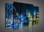 Consalnet Vászonkép, 5 darabos Város az esti fényekben 150x100 cm méretben (C5-518S12)