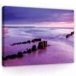 Consalnet Vászonkép, Tengerpart lilában, 100x75 cm méretben (C5-424O1)