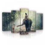 Consalnet Vászonkép 5 darabos, Elefánt 100x60 cm méretben (C5-13156S17)