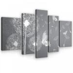 Consalnet Vászonkép, 5 darabos, Pitypangok és pillangók 170x100 cm méretben (C5-10227S4A)