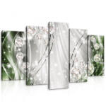 Consalnet Vászonkép 5 darabos, Zöld árnyalatú ABSZTRAK 100x60 cm méretben (C5-10405S17)