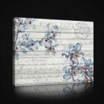 Consalnet Kék virágok deszka alapon, vászonkép, 60x40 cm méretben (C5-2566O4)