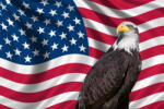 Dimex Vlies Fotótapéta - Patriotic American Flag and Eagle - 375x250 cm (MS-5-2960)