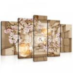 Consalnet Vászonkép 5 darabos, 3D, Absztrakt virágokkal 100x60 cm méretben (C5-10217S17)