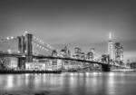 Sverus Fotótapéta Brooklyn Bridge and Manhattan Downtown Skyline Black and White, 368 x 254 cm (SV-47504984WM-368X254CM)