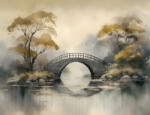 Sverus Fotótapéta Misty Bridge, 368 x 254 cm (SV-666488214262WM-368X254CM)