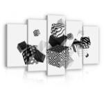 Consalnet Vászonkép 5 darabos, Mintás kockák 3D-ben 100x60 cm méretben (C5-11906S17)