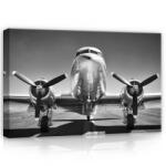 Consalnet Repülőgép fekete-fehérben, vászonkép, 60x40 cm méretben (C5-12675O4)