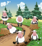 Dimex SHEEP fotótapéta, poszter, vlies alapanyag, 225x250 cm (MS-3-0342)