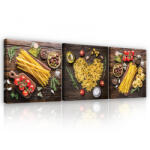Consalnet Vászonkép 3 darabos, Tészták és fűszerek, 3 db 25x25 cm méret (C5-13212S13)