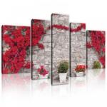 Consalnet Vászonkép, 5 darabos, Falra futott virágok 170x100 cm méretben (C5-20008S4A)