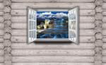 Consalnet Ablak fatörzseken poszter, fotótapéta (104 x 70, 5 cm) (C1-2219VEM)