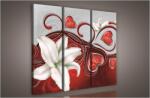 Consalnet Liliom szívekkel, 3 darabos vászonkép, 90x80 cm méretben (C5-994S6)