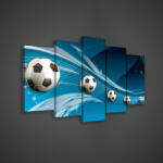 Consalnet Vászonkép 5 darabos, Focilabdák 100x60 cm méretben (C5-20098S17)